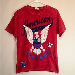 Fruit of the Loom Red Short Sleeve Tee with Patriotic Design